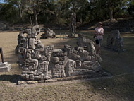 Mayan Altar in the Grand Plaza at Copan - copan mayan ruins,copan mayan temple,mayan temple pictures,mayan ruins photos